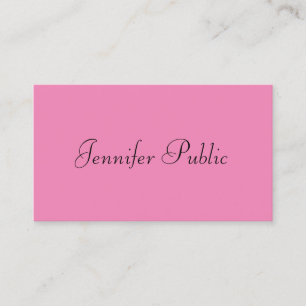 Custom Elegant Modern Pink Minimalist Template Business Card