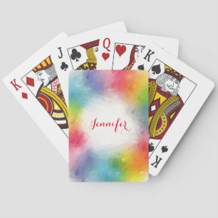Custom Elegant Modern Rainbow Colours Template Playing Cards