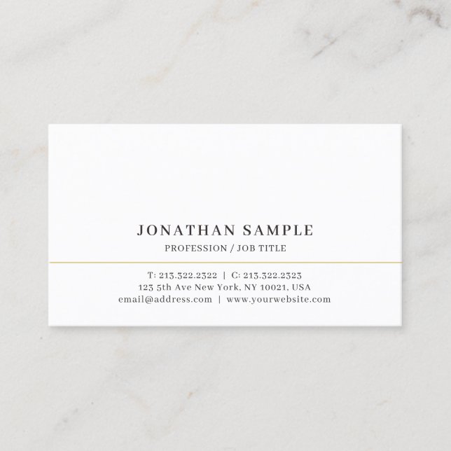 Custom Elegant Modern Simple Template Professional Business Card (Front)