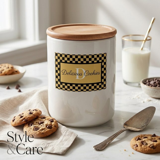 Custom Elegant Monogram Food Label for Events (Custom Elegant Monogram Food Label for Events)