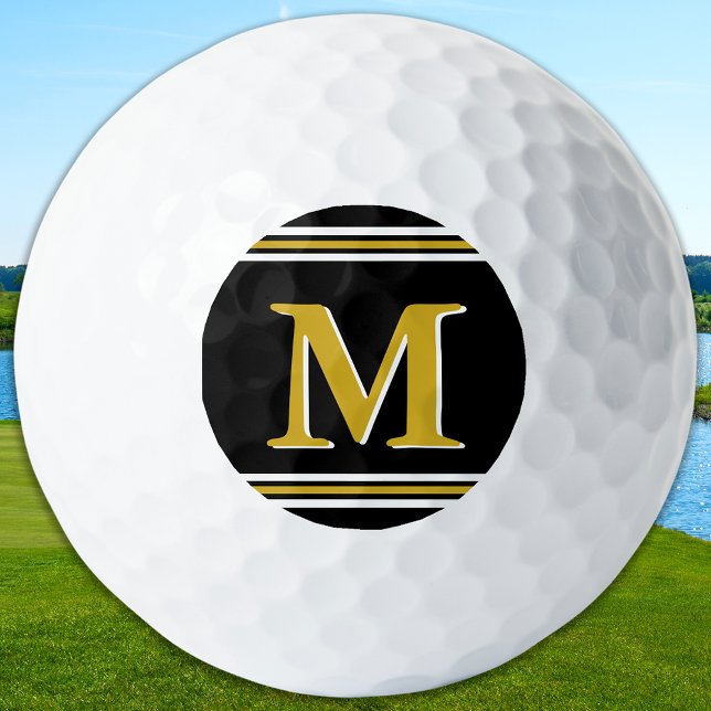 Custom Elegant Monogram Golfer Personalized Golf Balls (Creator Uploaded)