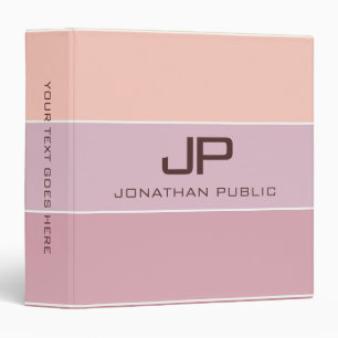 Custom Elegant Monogram Initial Text Name Template Binder