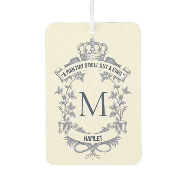 Custom Elegant Monogram King Vintage Quote  Air Freshener (Front)