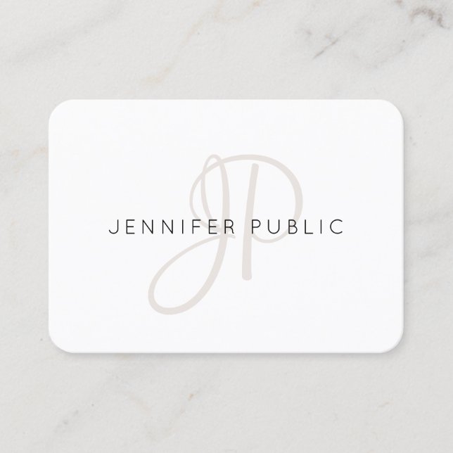 Custom Elegant Monogram Modern Design Template Business Card (Front)
