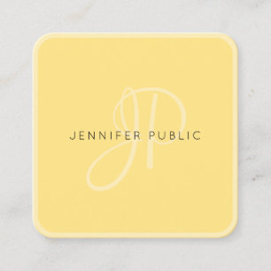 Custom Elegant Monogram Modern Template Chic Gold Square Business Card
