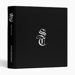 Custom Elegant Monogram Name Medieval Typography Binder