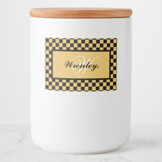 Custom Elegant Monogram Name Personalized Food Label (Front)