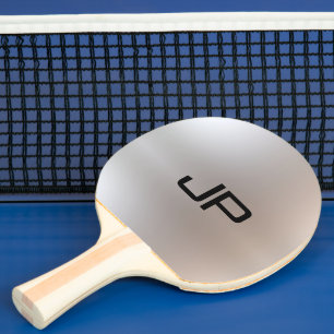 Custom Elegant Monogram Template Glamour Silver Ping Pong Paddle