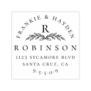 Custom Elegant Monogram   Wedding Return Address Self-inking Stamp
