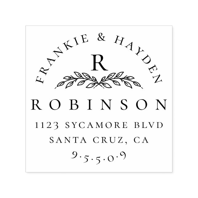Custom Elegant Monogram | Wedding Return Address Self-inking Stamp (Design)