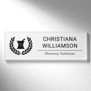 Custom Elegant Pharmacist Pharmacy Staff Employee Name Tag
