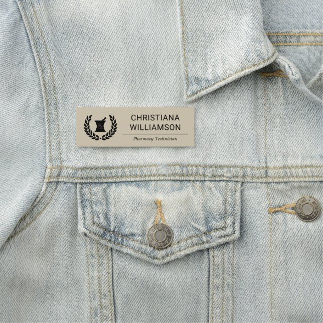 Custom Elegant Pharmacist Pharmacy Staff Employee Name Tag (In Situ)