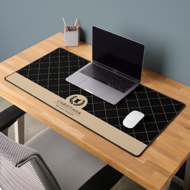 Custom Elegant Pharmacist Pharmacy Tech Staff  Desk Mat (Office 2)