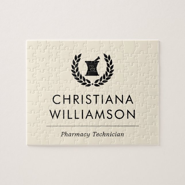 Custom Elegant Pharmacist Pharmacy Tech Staff Jigsaw Puzzle (Horizontal)