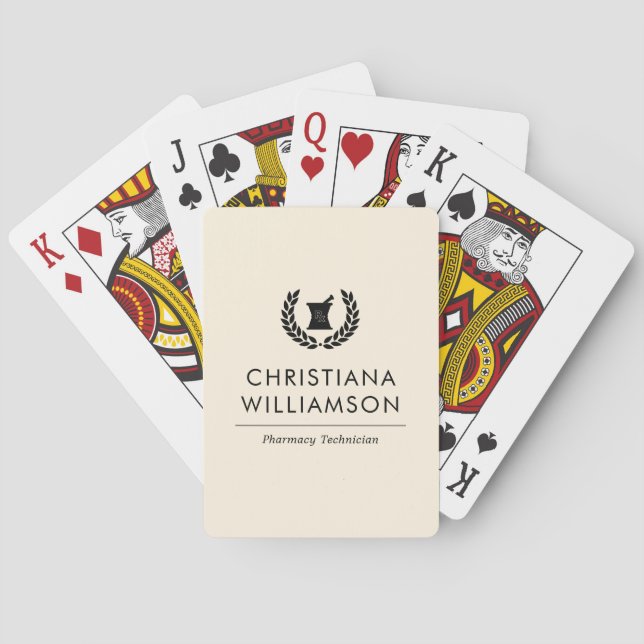 Custom Elegant Pharmacist Pharmacy Tech Staff Playing Cards (Back)