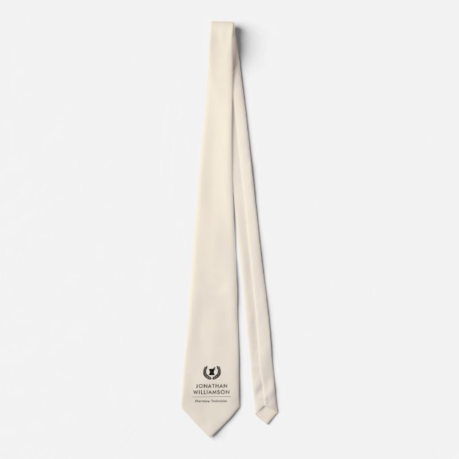 Custom Elegant Pharmacist Pharmacy Tech Staff Tie (Front)