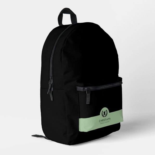 Custom Elegant Pharmacy Symbol Printed Backpack (Back Corner Left)