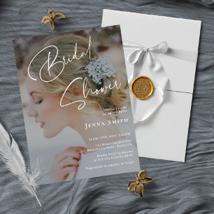 Custom Elegant Photo Design Bridal Shower Invitation