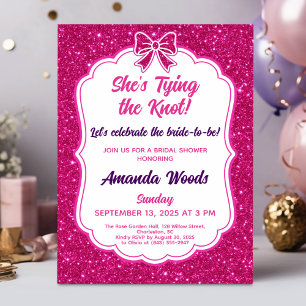 Custom Elegant Pink Glitter Design Bridal Shower Invitation