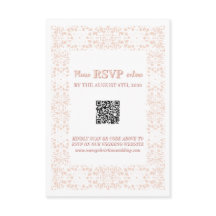 Custom elegant pink lace Wedding Enclosure Card