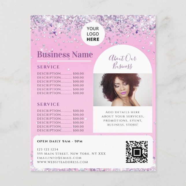 Custom Elegant Promotional Aesthetician Pink Flyer (Front)