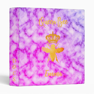 Custom Elegant QUEEN BEE Gold Pink Aesthetic in Binder