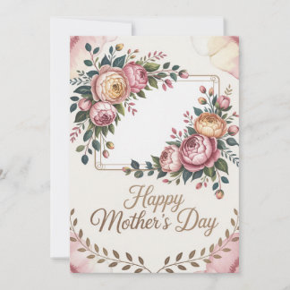 Custom Elegant Rose Frame Mother's Day Card