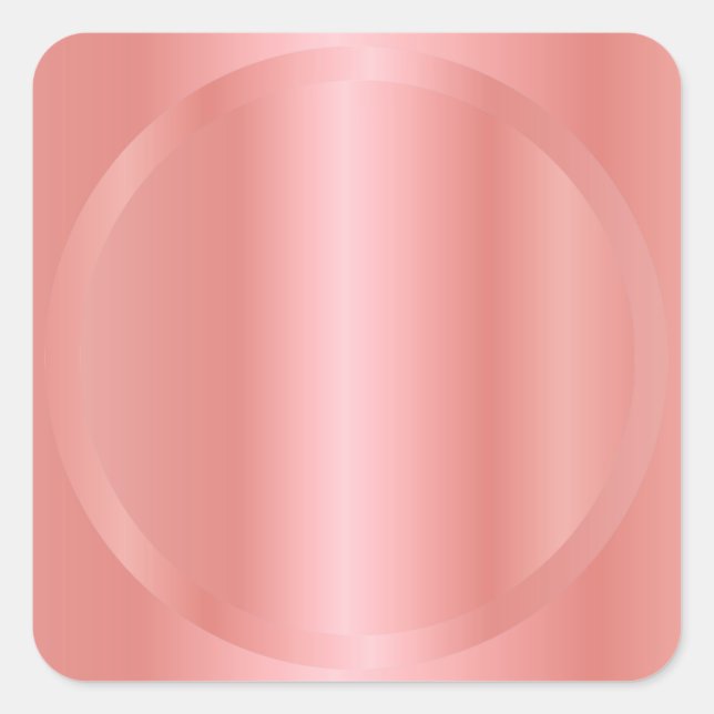Custom Elegant Rose Gold Add Your Text Blank Square Sticker (Front)