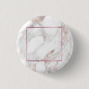 Custom Elegant Rose Gold Marble Blank Template 1 Inch Round Button