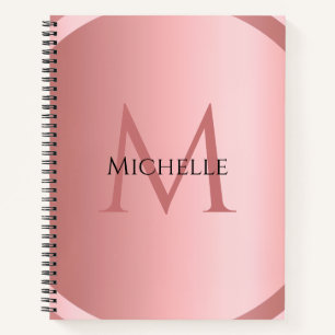 Custom Elegant Rose Gold Monogram Modern Template Notebook