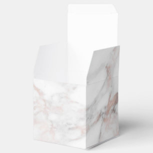 Custom Elegant Rose Gold White Marble Template Favor Box