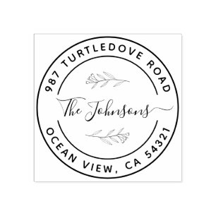 Custom Elegant Round Return Address Stamp