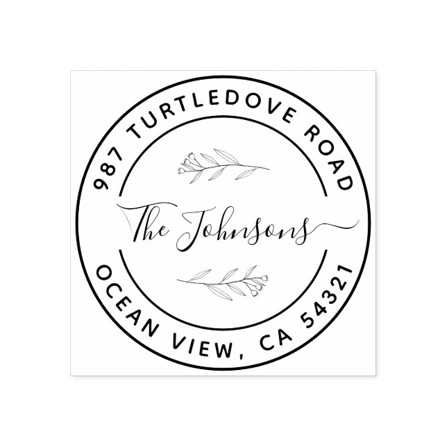 Custom Elegant Round Return Address Stamp (Imprint)