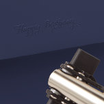 Custom Elegant Script Happy Birthday Emboss Stamp<br><div class="desc">Create your own custom, personalized, elegant, stylish, beautiful script / typography / font, "Happy Birthday" desk embosser seal, made from reinforced steel with a powdered-coated finish, and leave a mark of sophistication to envelopes, letterhead, stationery, invitations, paper napkins, books, foil labels, cards, notecards, gift tags, and more. You may even...</div>