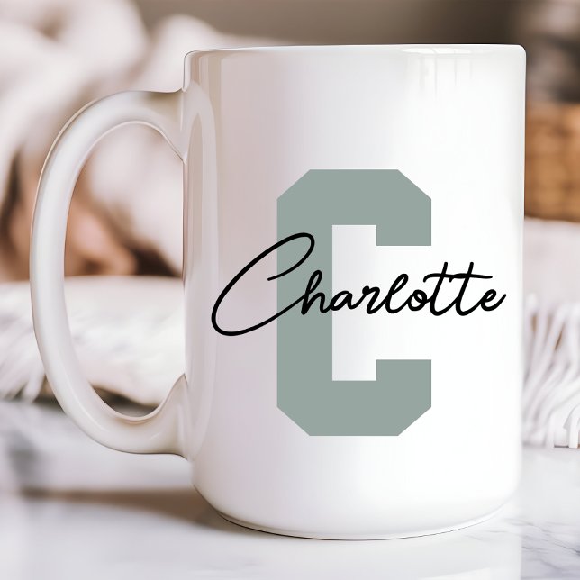 Custom Elegant Script Monogram Bachelorette Party Coffee Mug (personalized coffee mug, custom anniversary gift, custom name gift, mug for mom, custom mom mug)