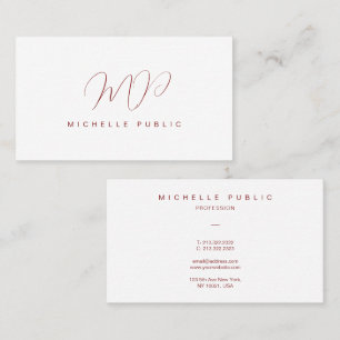 Custom Elegant Script Monogram Initial Template Business Card