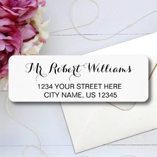 Custom Elegant Script Name Return Address Label