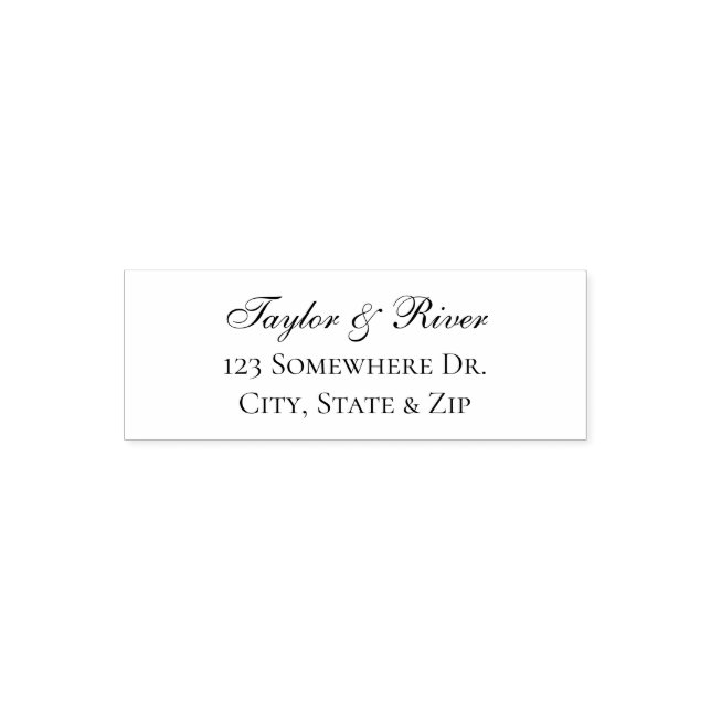 Custom Elegant Script Name Return address Self-inking Stamp (Design)