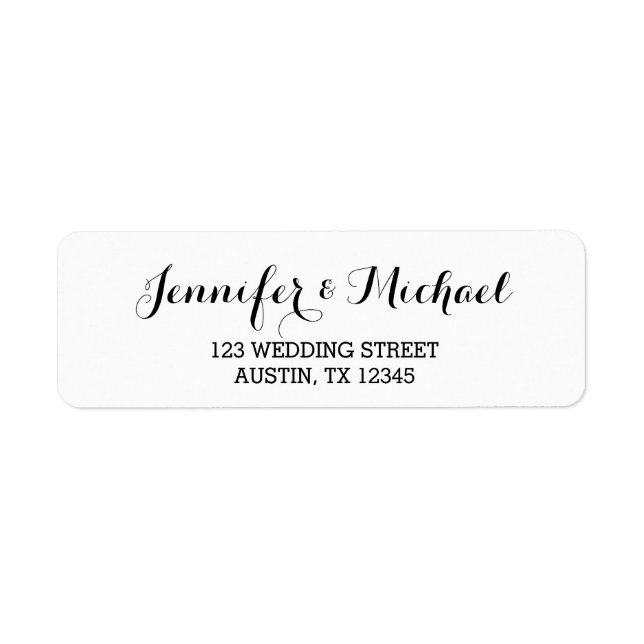 Custom Elegant Script Wedding Return Address Label (Front)