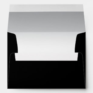 Custom Elegant Silver Black Wedding Return Address Envelope