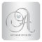 Custom Elegant Silver Monogrammed Initial Letter A