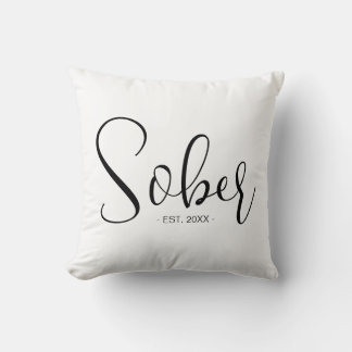 Custom Elegant Sober Calligraphy Any Date Throw Pillow
