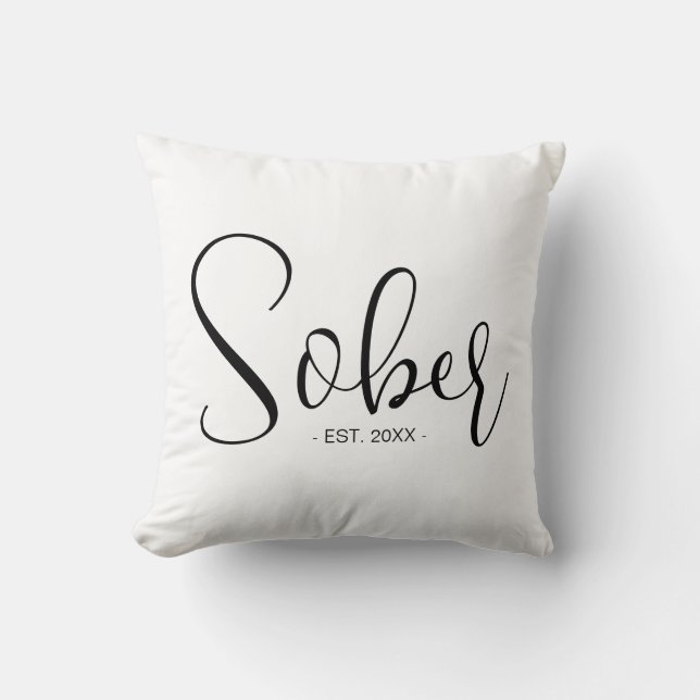 Custom Elegant Sober Calligraphy Any Date Throw Pillow (Front)