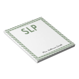 Custom Elegant Stripes SLP Speech Pathologist  Notepad