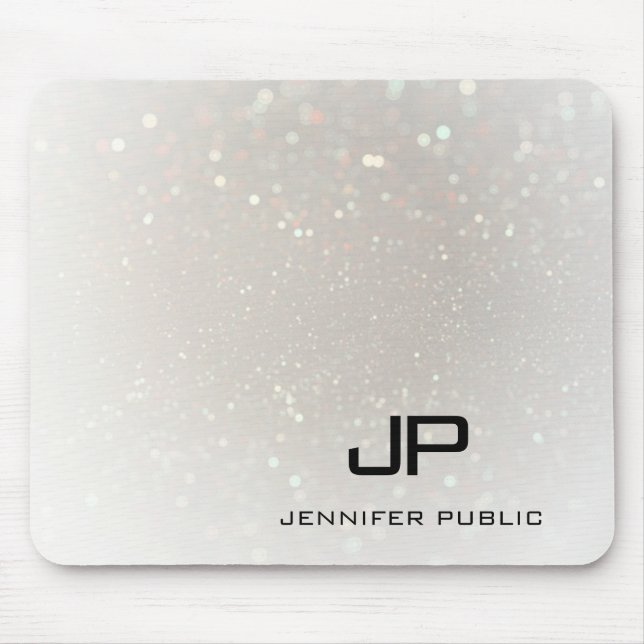 Custom Elegant Template Glamourous Monogram Mouse Pad (Front)