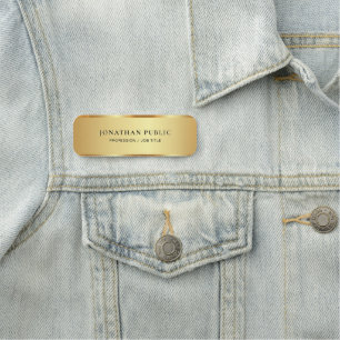 Custom Elegant Template Gold Glamour Luxurious Name Tag