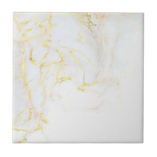 Custom Elegant Template Gold White Marble Tile