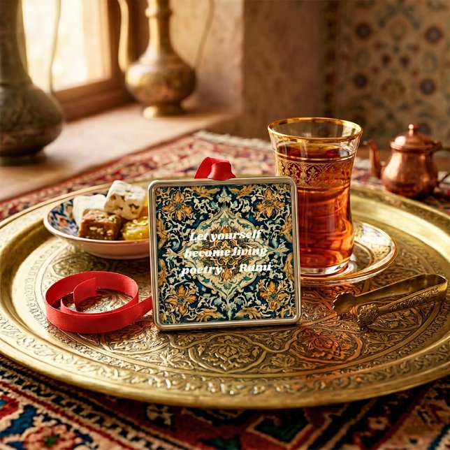 Custom Elegant Tile Pattern Persian Gifts for Her Metal Ornament (Custom Elegant Tile Pattern Persian Gifts for Her Metal Ornament)