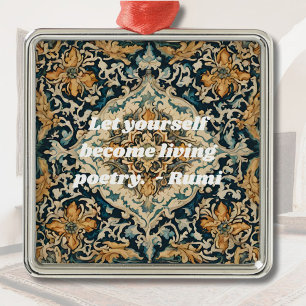 Custom Elegant Tile Pattern Persian Gifts for Her Metal Ornament