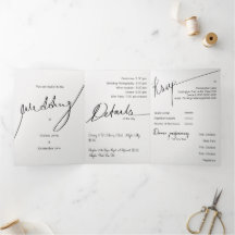 Custom Elegant Trifold Wedding Invitation